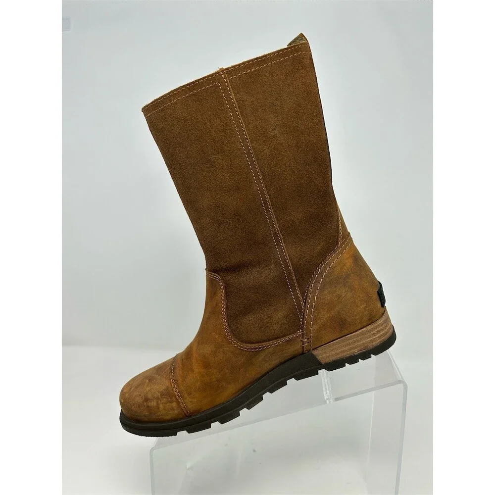 SOREL Major Pull On Mid-Calf Boots Womens Brown Double Buckle Riding Boot Size 7